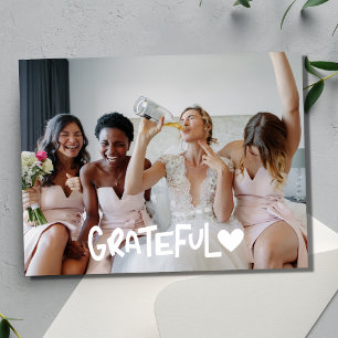 Dankbare bruidsmeisjes foto blanco bedankje briefkaart