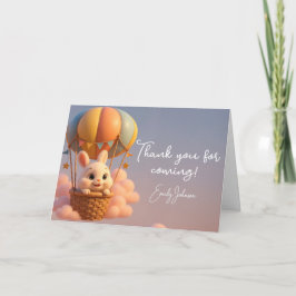 Dankbare Bunny Hot Air Ballon met Dromerige Wolken Bedankkaart