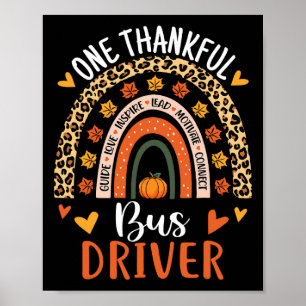 Dankbare buschauffeur Thanksgiving Herfst School B Poster