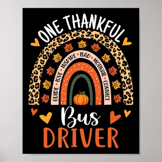 Dankbare buschauffeur Thanksgiving Herfst School B Poster (Voorkant)