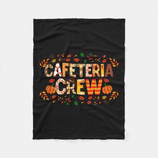 Dankbare Cafetaria Crew Herfst Herfst Pompoen Beda Fleece Deken (Voorkant)