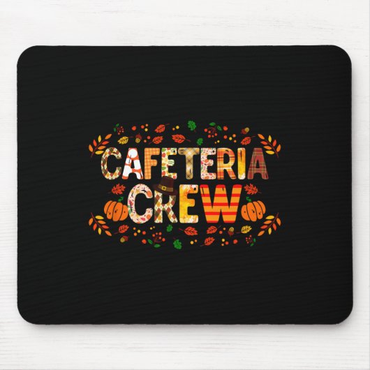 Dankbare Cafetaria Crew Herfst Herfst Pompoen Beda Muismat (Voorkant)