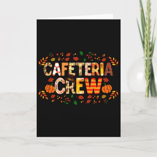 Dankbare Cafetariabemanning Herfst Herfst Pompoen Kaart (Voorkant)