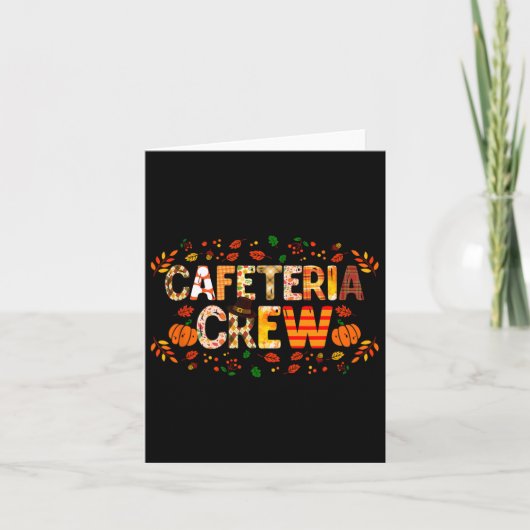 Dankbare Cafetariaploeg Herfst Herfst Pompoen Dank Kaart (Voorkant)