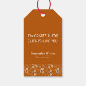 Dankbare Cliënten Dankzegingsdag | Elegante Herfst Cadeaulabel (Achterkant)