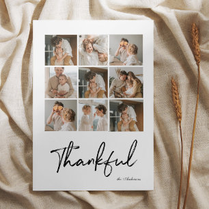 Dankbare Collage Familie Fotokaart Elegant wit