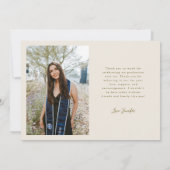 Dankbare Crème Multi Foto Afstuderen Aankondiging (Achterkant)