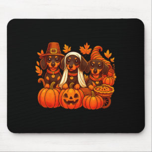 Dankbare Dachshund Worst Thanksgiving Pompoen Muismat