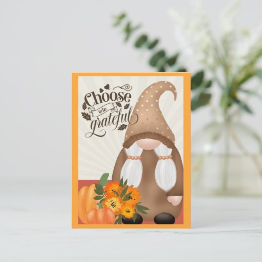 Dankbare dank herfst herfst kabouter briefkaart (Staand voorkant)