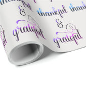 Dankbare & dankbare Fancy Tekst Cadeaupapier (Rol Hoek)