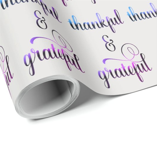Dankbare & dankbare Fancy Tekst Cadeaupapier (Rol Hoek)