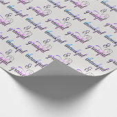 Dankbare & dankbare Fancy Tekst Cadeaupapier (Hoek)