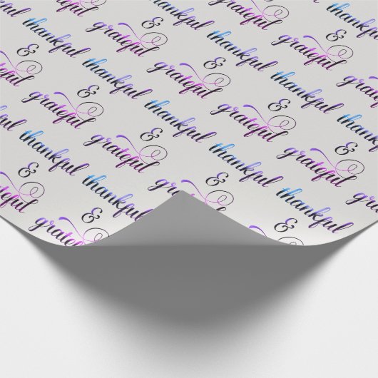 Dankbare & dankbare Fancy Tekst Cadeaupapier (Hoek)