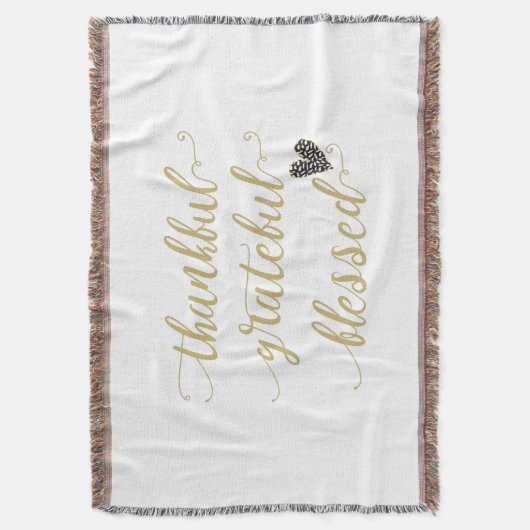 dankbare dankbare gezegde Thanksgiving vakantie Deken (Voorkant Verticaal)