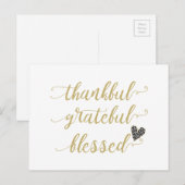 dankbare dankbare gezegde Thanksgiving vakantie Feestdagenkaart (Voorkant / Achterkant)
