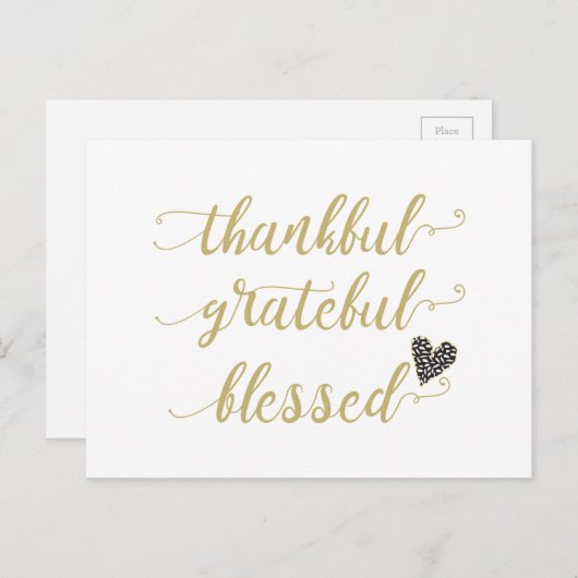 dankbare dankbare gezegde Thanksgiving vakantie Feestdagenkaart (Voorkant / Achterkant)