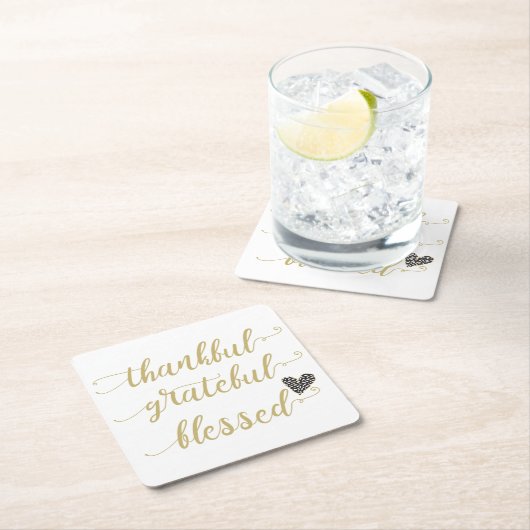 dankbare dankbare gezegde Thanksgiving vakantie Kartonnen Onderzetters (Insitu)