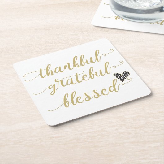 dankbare dankbare gezegde Thanksgiving vakantie Kartonnen Onderzetters (Schuin)