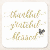 dankbare dankbare gezegde Thanksgiving vakantie Kartonnen Onderzetters (Voorkant)