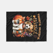 Dankbare dankbare gezegende Beagle Dog Happy Herfs Fleece Deken (Voorkant (Horizontaal))