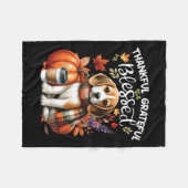 Dankbare dankbare gezegende Beagle Dog Happy Herfs Fleece Deken (Voorkant (Horizontaal))