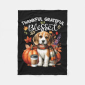 Dankbare dankbare gezegende Beagle Dog Happy Herfs Fleece Deken (Voorkant)
