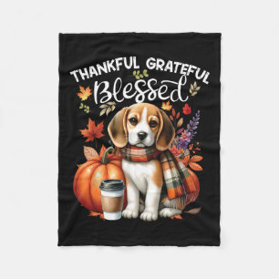 Dankbare dankbare gezegende Beagle Dog Happy Herfs Fleece Deken