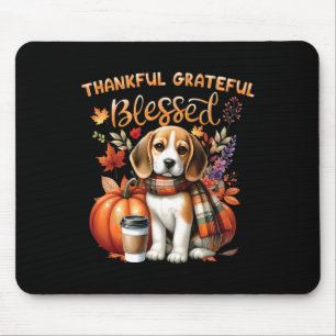 Dankbare dankbare gezegende Beagle Dog Happy Herfs Muismat