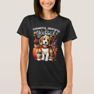 Dankbare dankbare gezegende Beagle Dog Happy Herfs T-shirt