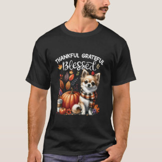 Dankbare Dankbare Gezegende Chihuahua Hond Herfst  T-shirt