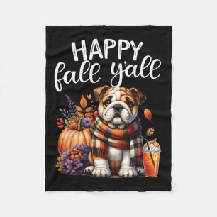 Dankbare dankbare gezegende Engelse Bulldog Herfst Fleece Deken