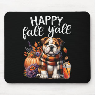 Dankbare dankbare gezegende Engelse Bulldog Herfst Muismat