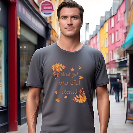 Dankbare dankbare gezegende herfst herfst bladeren t-shirt