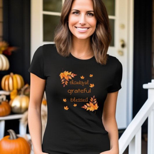 Dankbare dankbare gezegende Herfst herfstbladeren T-shirt