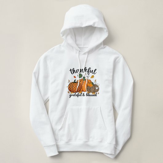 Dankbare dankbare gezegende herfst pompoenen hoodie (Design voorkant)