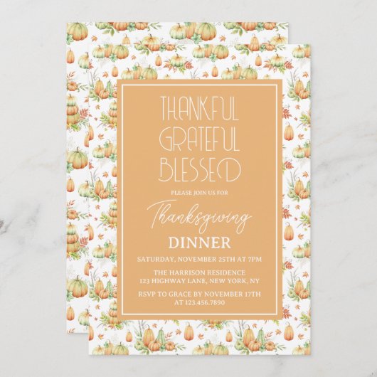 dankbare dankbare gezegende minimalistische Thanks Kaart (Voorkant / Achterkant)