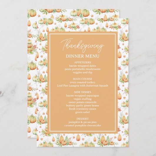 dankbare dankbare gezegende minimalistische Thanks Menu (Voorkant / Achterkant)