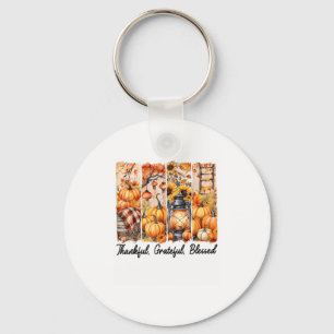 Dankbare dankbare gezegende pompoen Herfst Thanksg Sleutelhanger