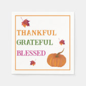 Dankbare dankbare gezegende pompoen val bladeren servet (Voorkant)