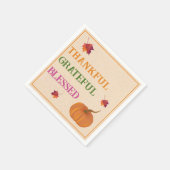 Dankbare dankbare gezegende pompoen val bladeren servet (Hoek)