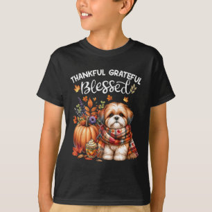 Dankbare dankbare gezegende Shih Tzu Dog Herfst Y' T-shirt