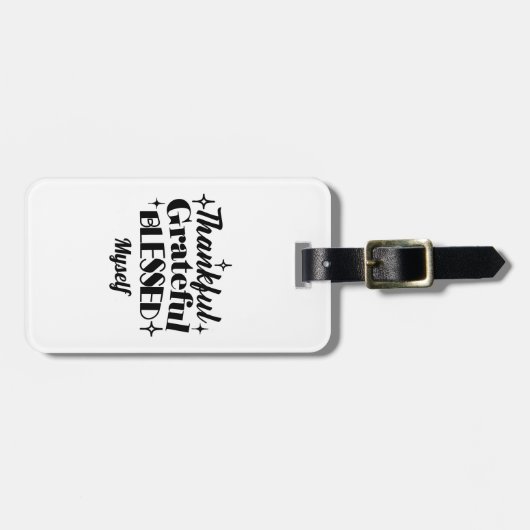 Dankbare, dankbare, gezegende sprankelende Thanksg Bagagelabel (Voorkant horizontaal)