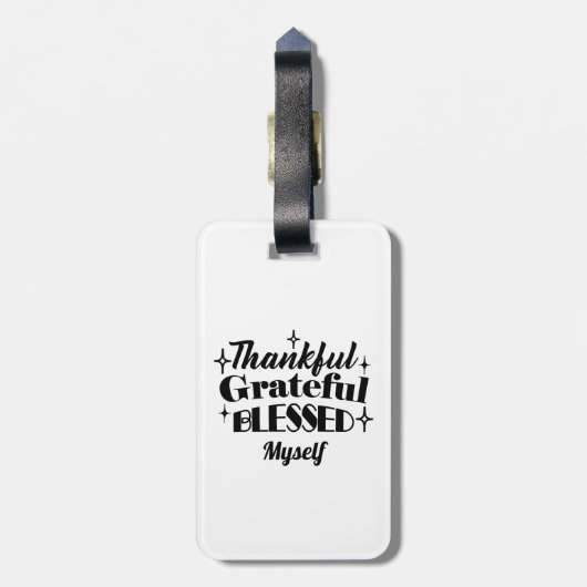 Dankbare, dankbare, gezegende sprankelende Thanksg Bagagelabel (Achterkant verticaal)