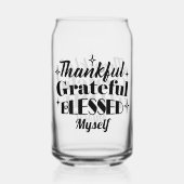 Dankbare, dankbare, gezegende sprankelende Thanksg Blikvorm Glas (Achterkant)