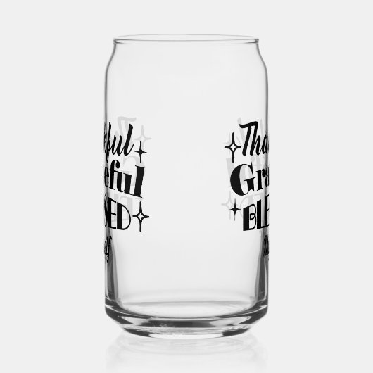 Dankbare, dankbare, gezegende sprankelende Thanksg Blikvorm Glas (Links)