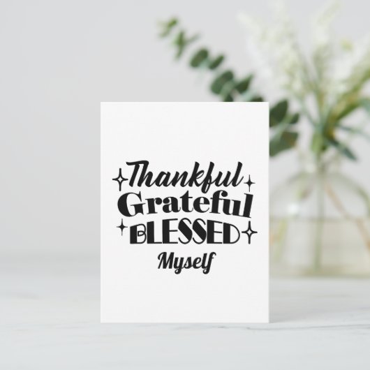 Dankbare, dankbare, gezegende sprankelende Thanksg Briefkaart (Staand voorkant)