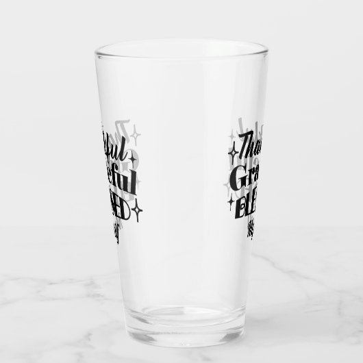 Dankbare, dankbare, gezegende sprankelende Thanksg Glas (Rechts)