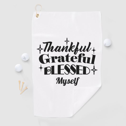 Dankbare, dankbare, gezegende sprankelende Thanksg Golfhanddoek (Insitu)