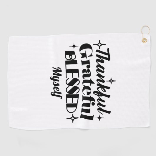 Dankbare, dankbare, gezegende sprankelende Thanksg Golfhanddoek (Horizontaal)
