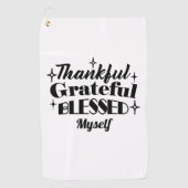 Dankbare, dankbare, gezegende sprankelende Thanksg Golfhanddoek (Voorkant)